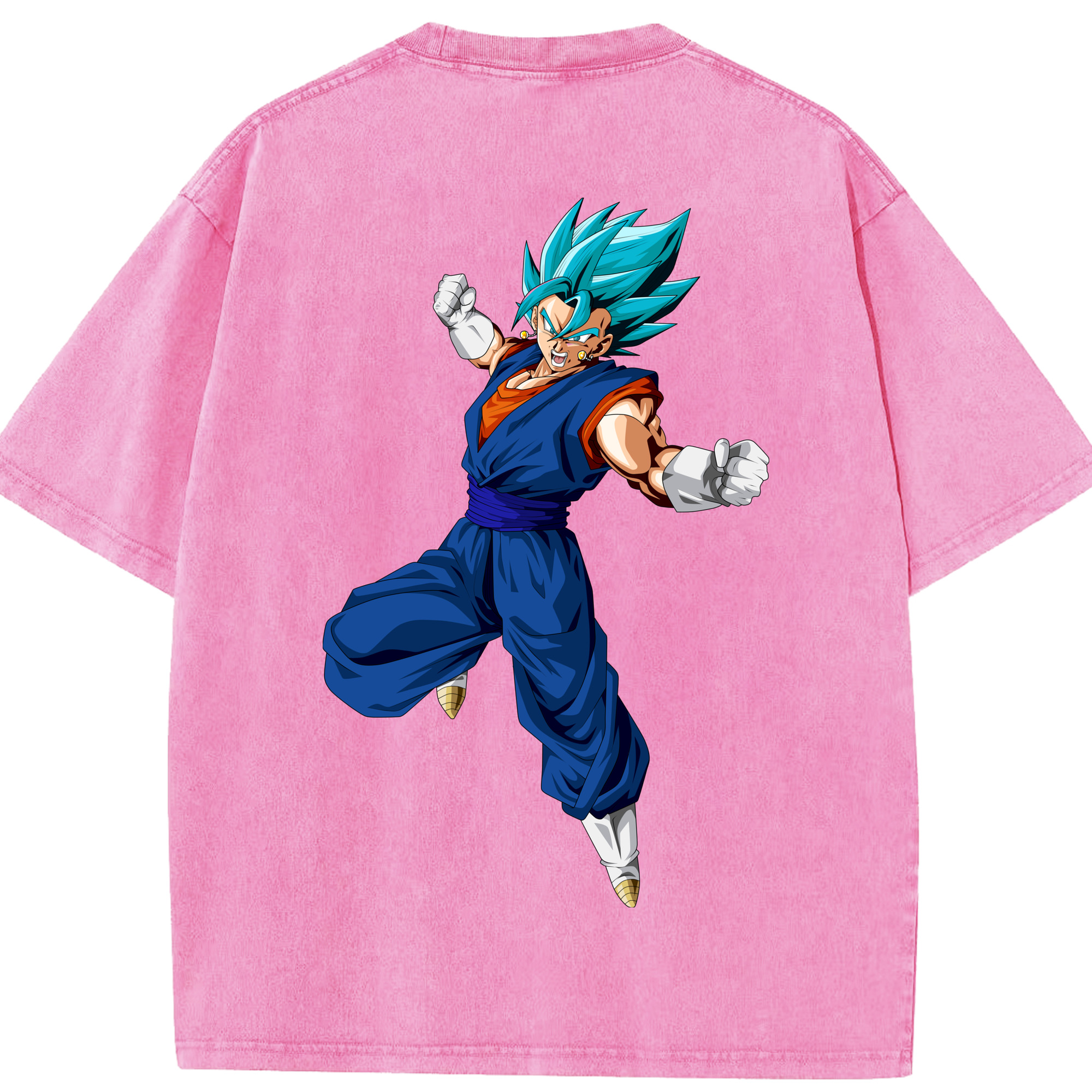 （画像用） ドラゴンボール ベジット DRAGON BALL Vegetto 綿100% ヴィンテージ風 半袖Tシャツ（背面プリント）